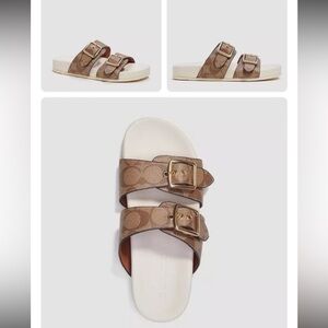 Coach Allanah Slide Sandals Signature Canvas size 11